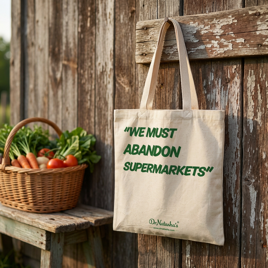 WE MUST ABANDON SUPERMARKETS Tote